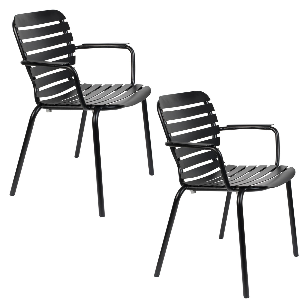 Zuiver Vondel Tuinstoel Armleuning Zwart - Set van 2