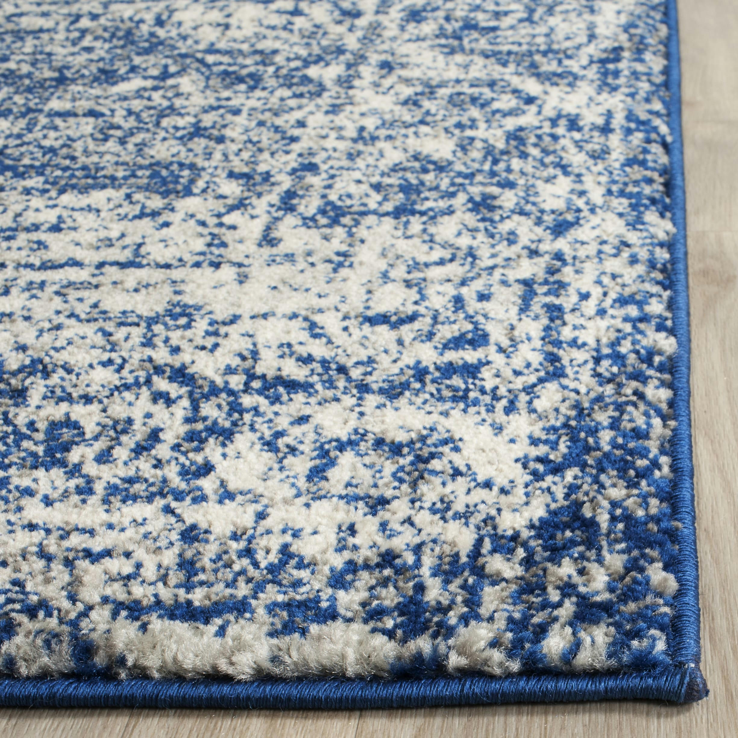 EVOKE - Tapis de salon interieur en bleu marine & ivoire, 122 x 183 cm