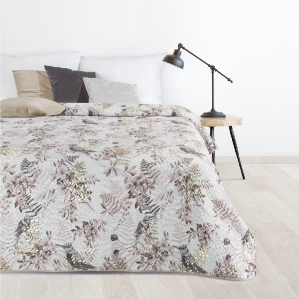 Narzuta POLY 170x210 z weluru, rośliny i ptaki