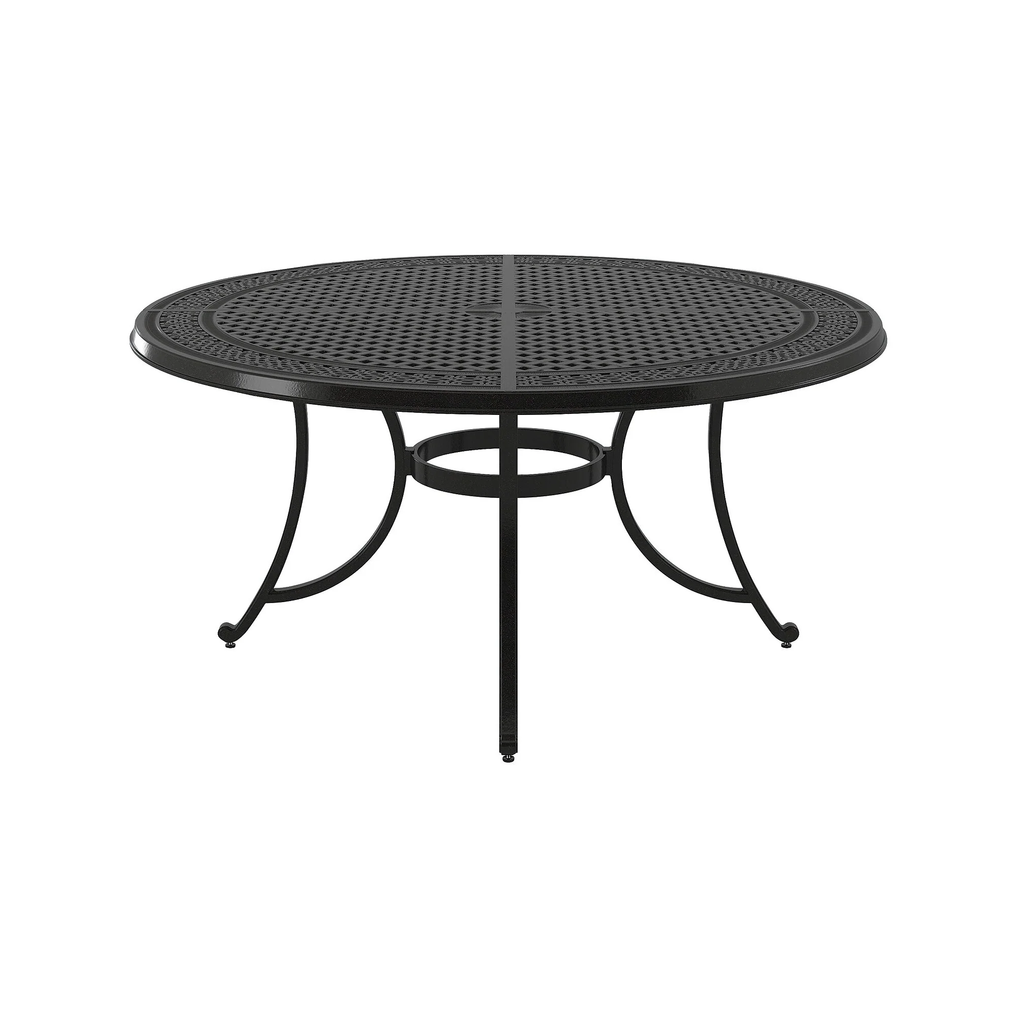 Signature Design by Ashley Burnella Black/Brown Outdoor Dining Table and 6 Chairs - 60 W x 60 D x 28 H