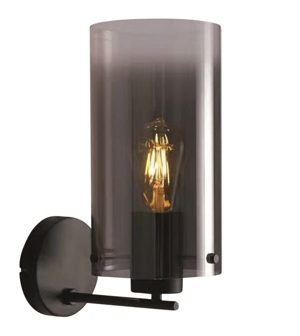Freelight Freelight Wandlamp Ventotto Zwart & Smoke Glas 33cm