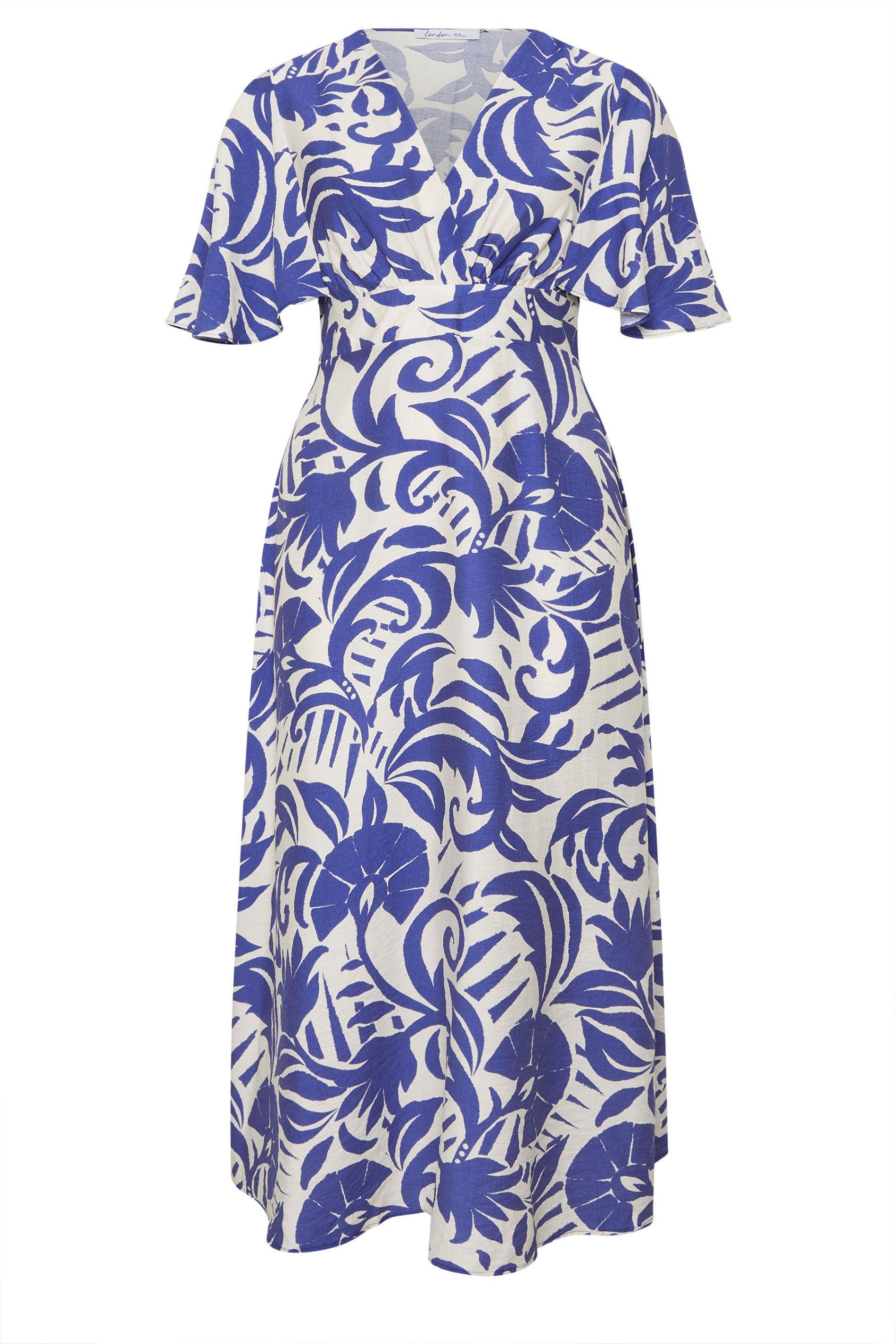 Yours Floral Linen Look Wrap Dress