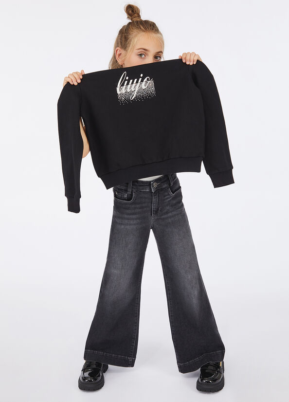 Felpa in cotone con logo
