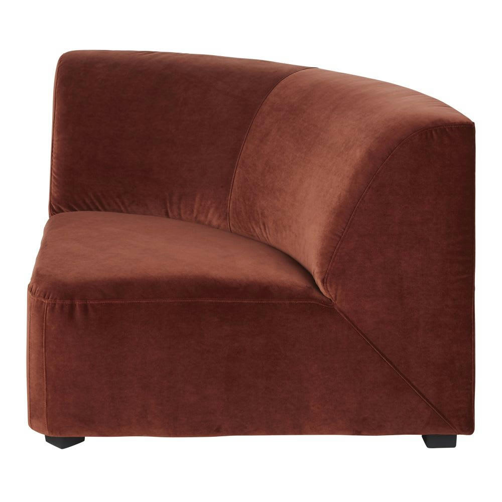 Virgile - Angle pour canapé modulable en velours terracotta