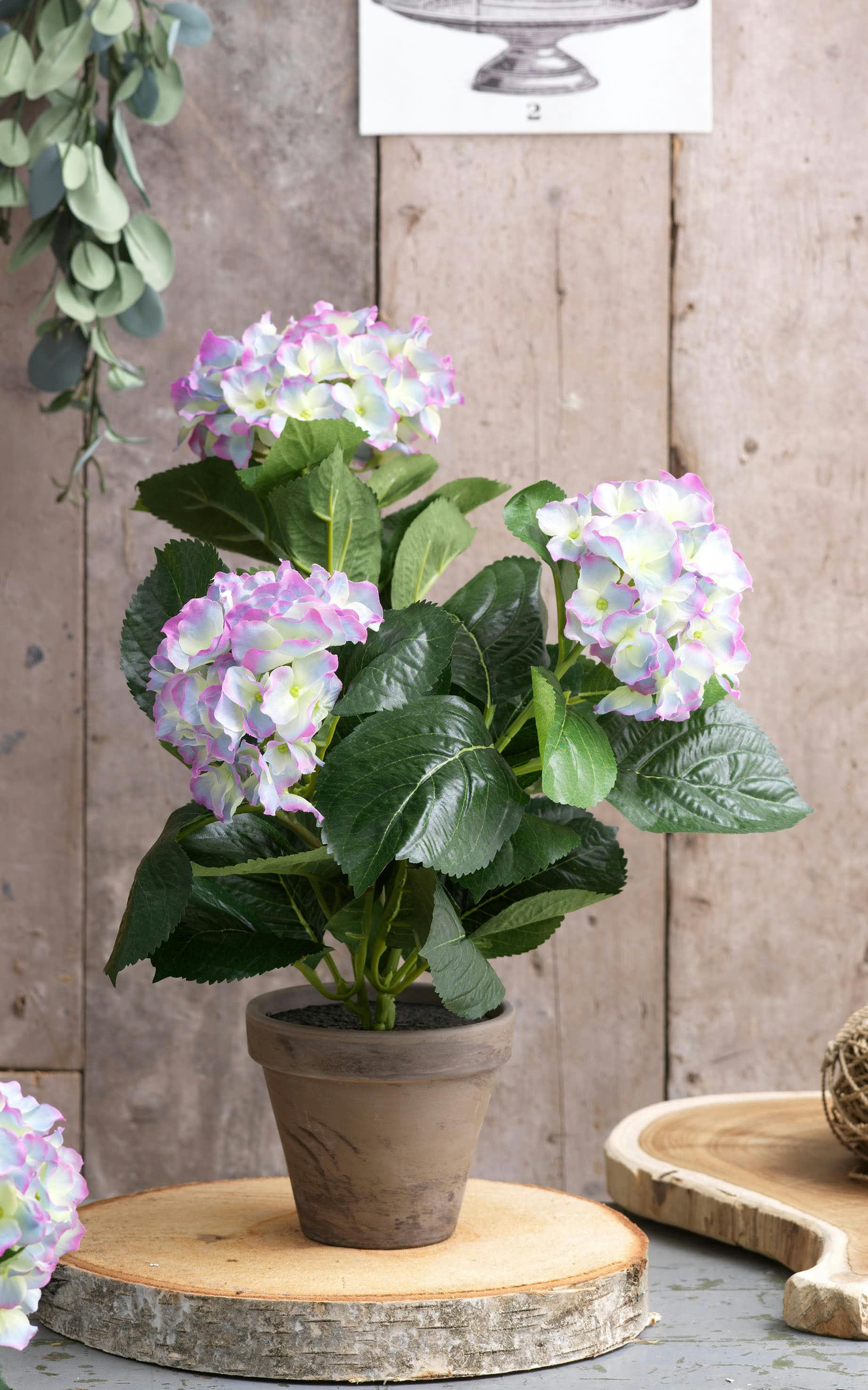 - Hortensia artificielle lilas en pot H45