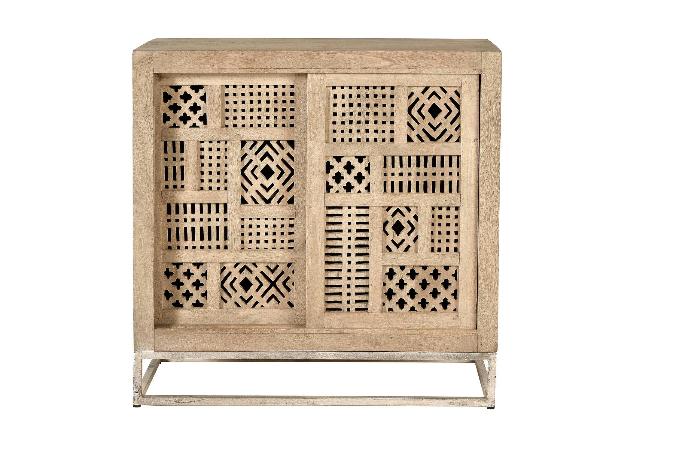 - Buffet en bois de manguier et pieds en métal couleur naturelle