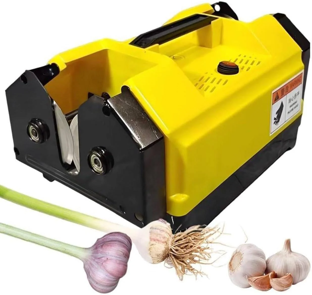 Electric Double Head Garlic Top Tails Remover Root Stem Cutter Machine