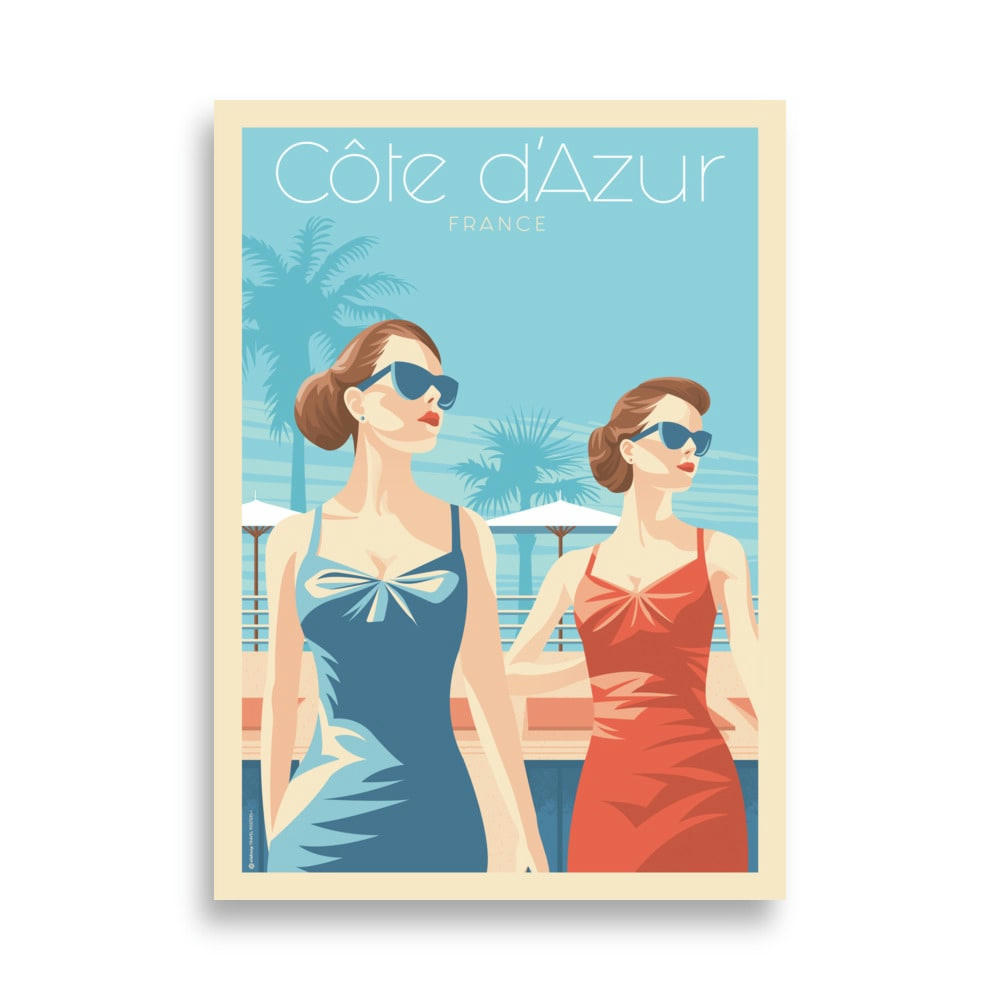 - Affiche Côte d'Azur France - Les Dames 50x70 cm