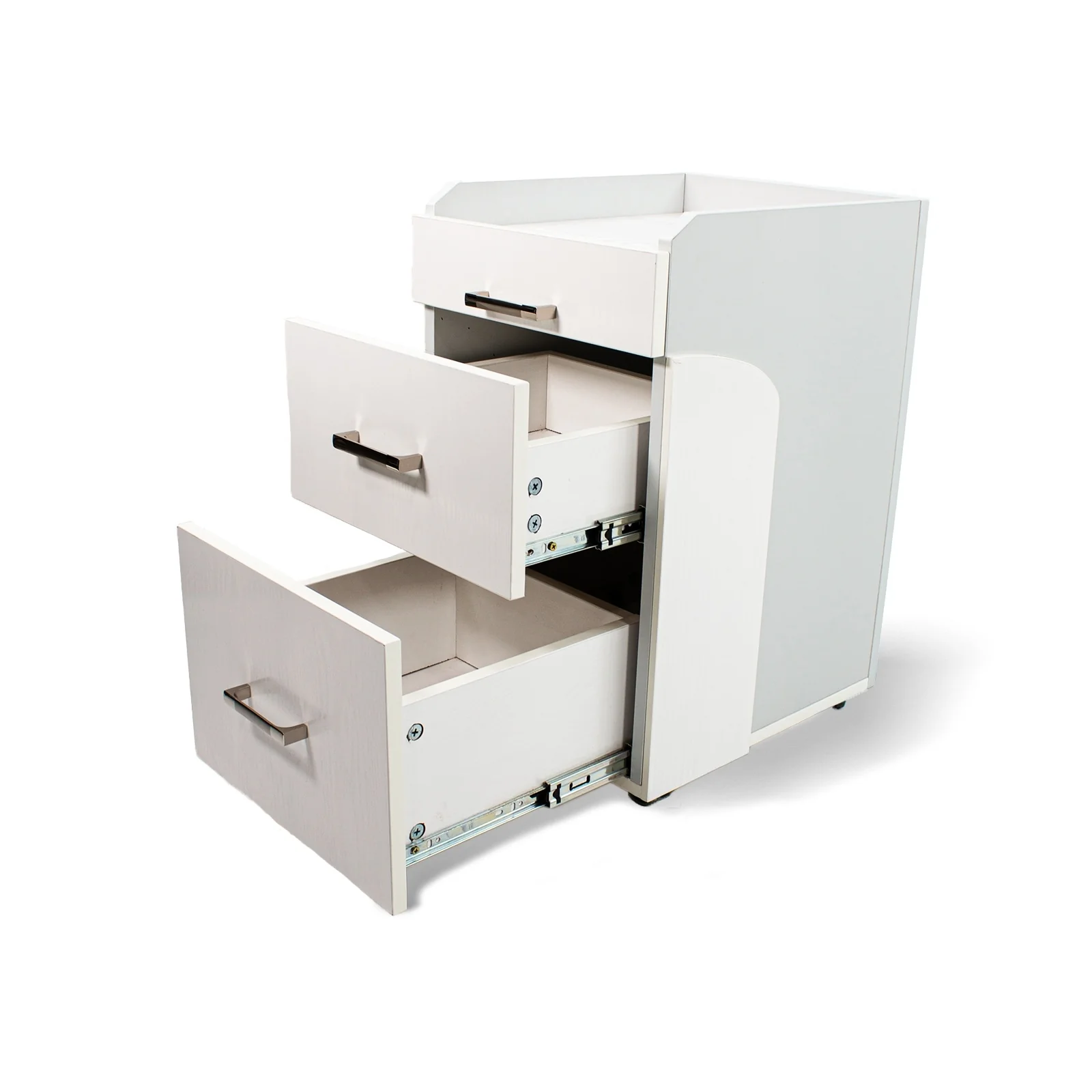 Seneca Pedicure Trolley Pedi Rolling Cart with Drawer, White / Light Grey - N/A