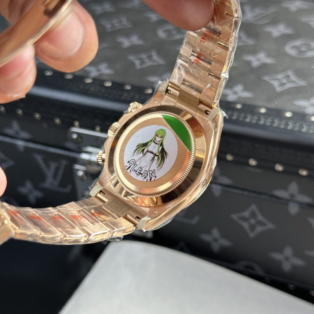 Rolex Daytona 116505 YG Plated Pink Dial CZ Diamonds 40mm Oyster Super Clone