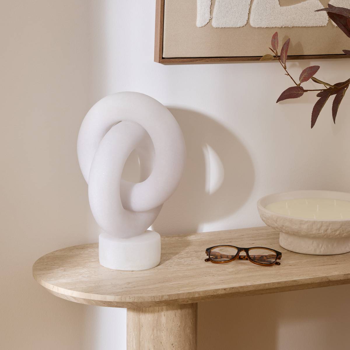 Decor to place "Louan" White, 21x21 cm