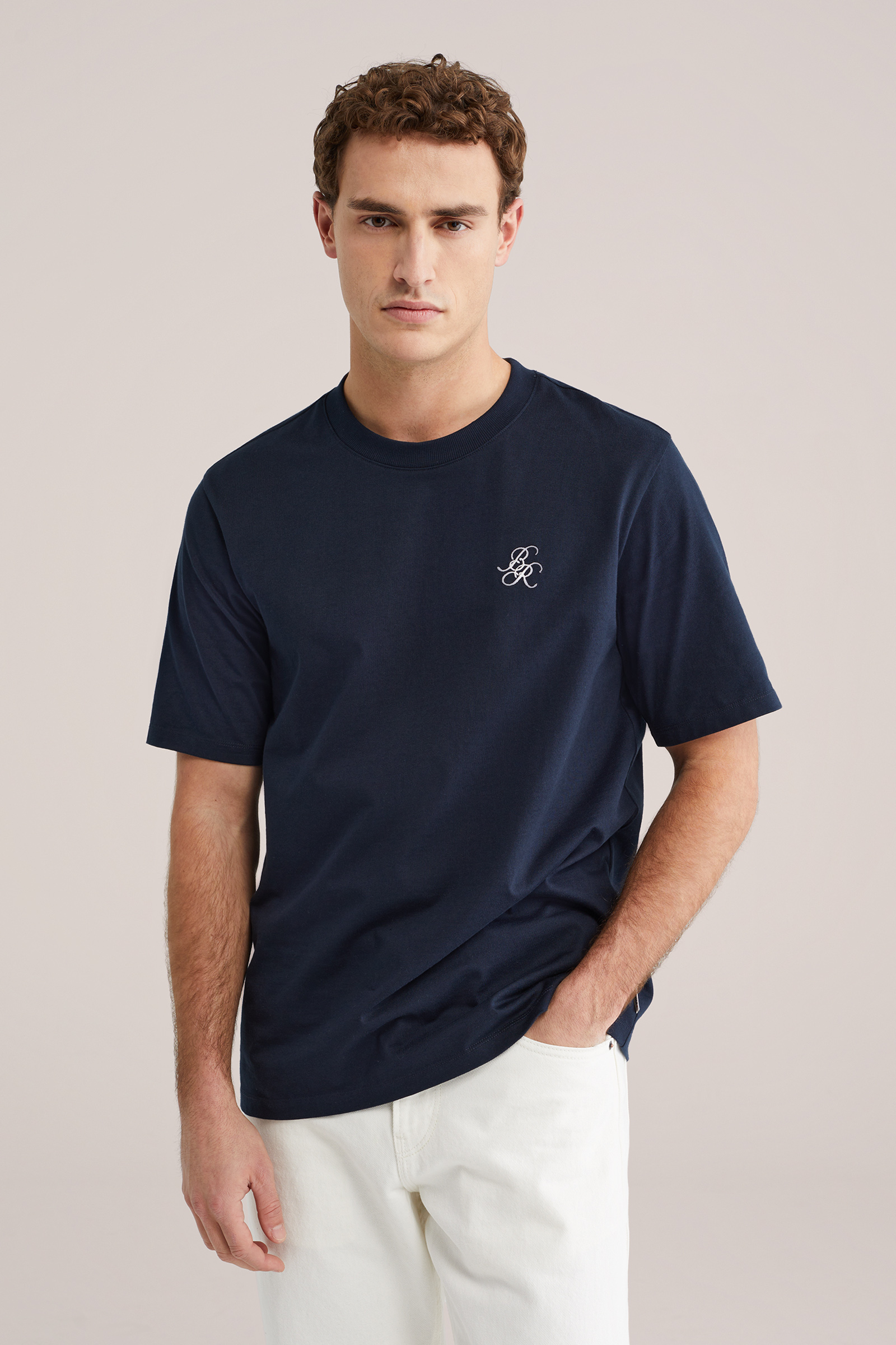 Heren heavyweight relaxed fit T-shirt met print en embroidery