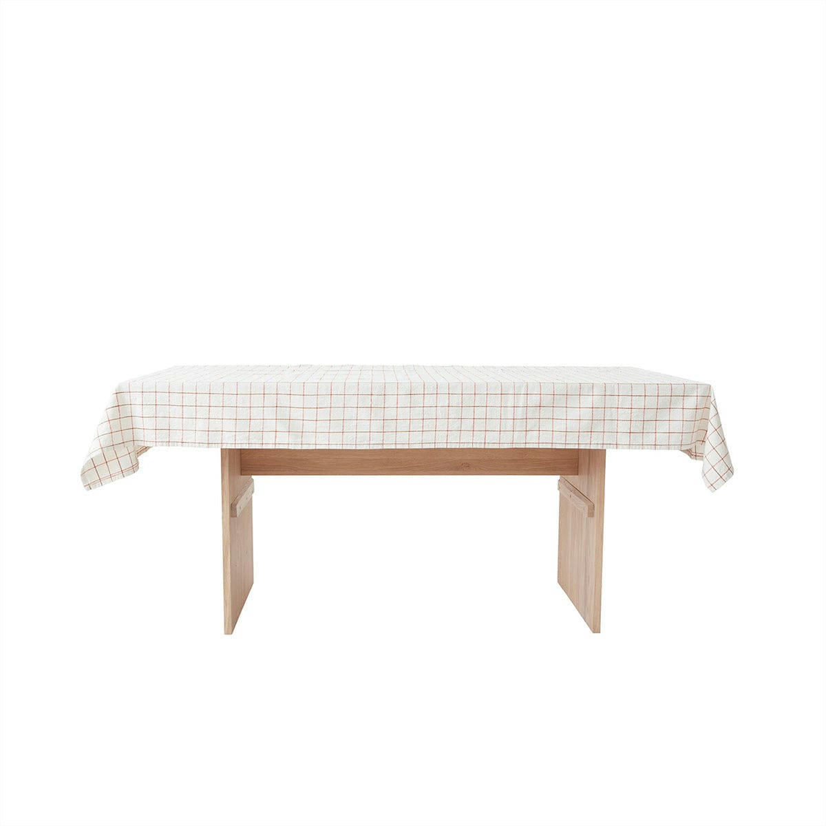 GRID - Nappe de table blanc en coton organique H260x140cm