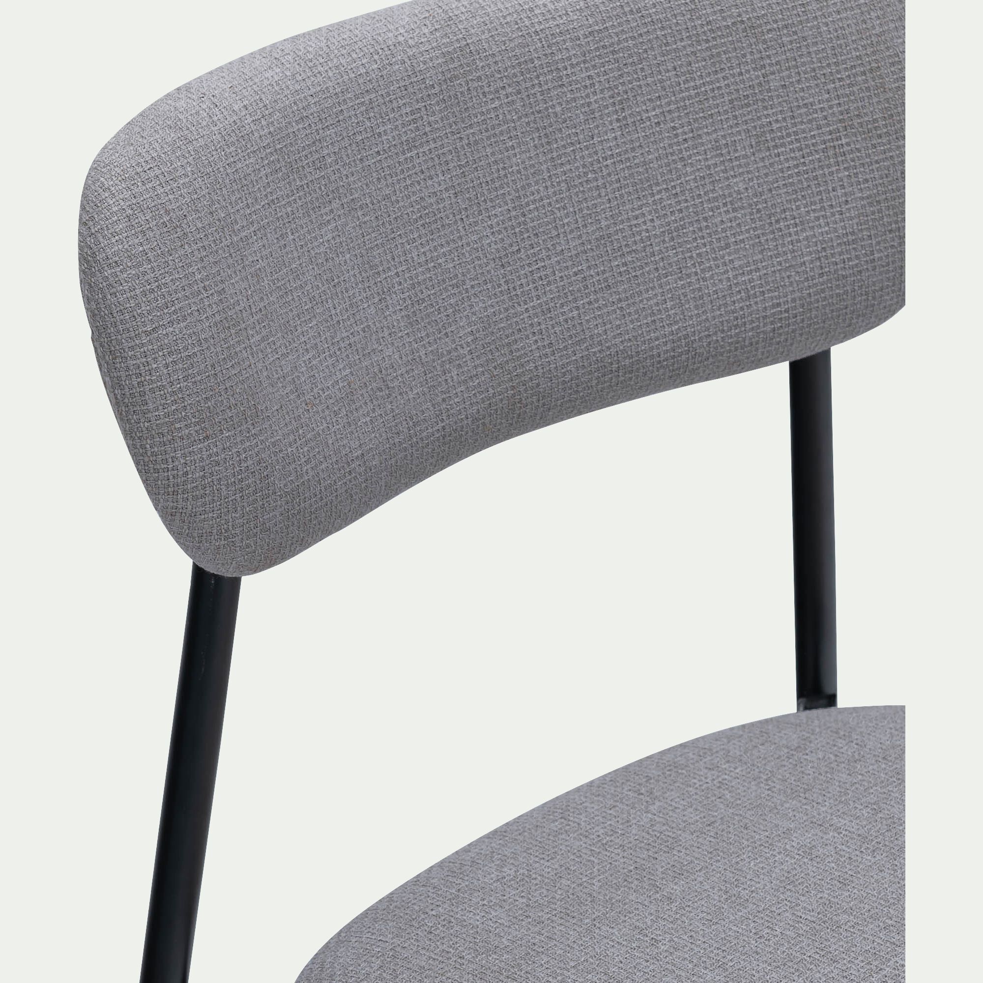 NOVES - Chaise de repas en tissu - gris