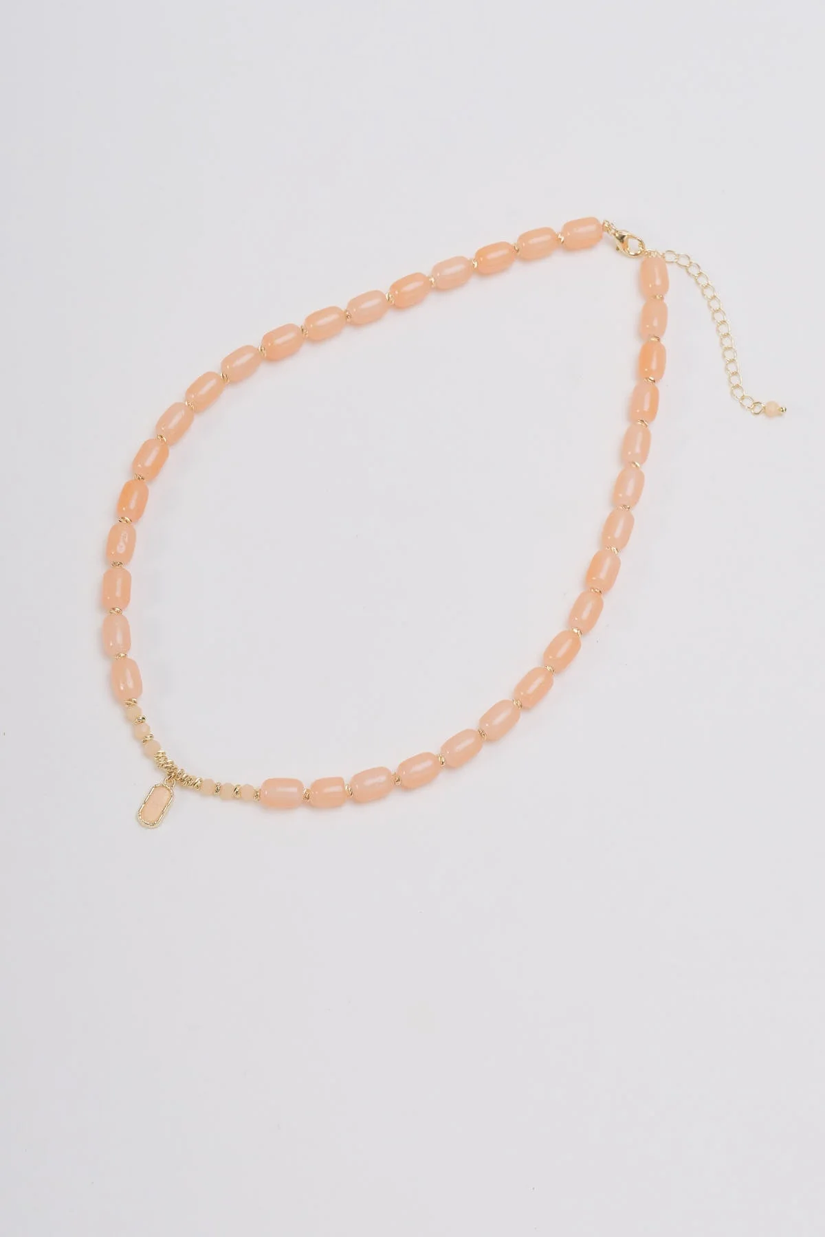 Beaded Orange Stone Necklace