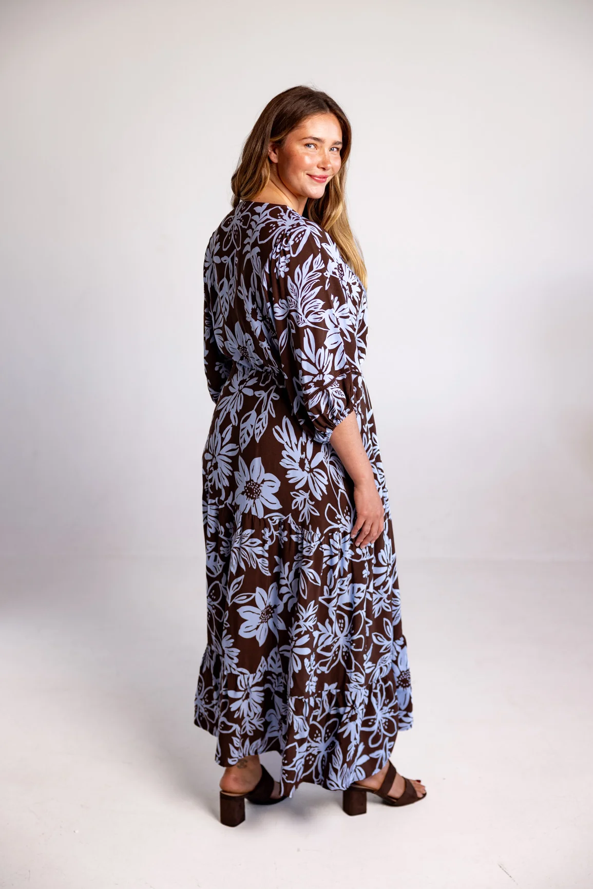 Addison Maxi Dress in Blue Lani Chocolate