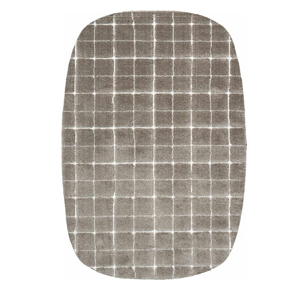 BYRON VII - Tapis contemporain ovale taupe 200x290 cm
