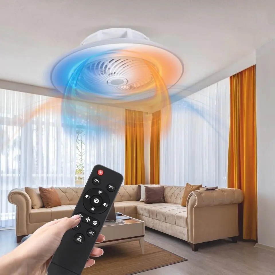 QECK Plafonventilator - Plafondventilator Afstandsbediening - Wit - Plafondlamp