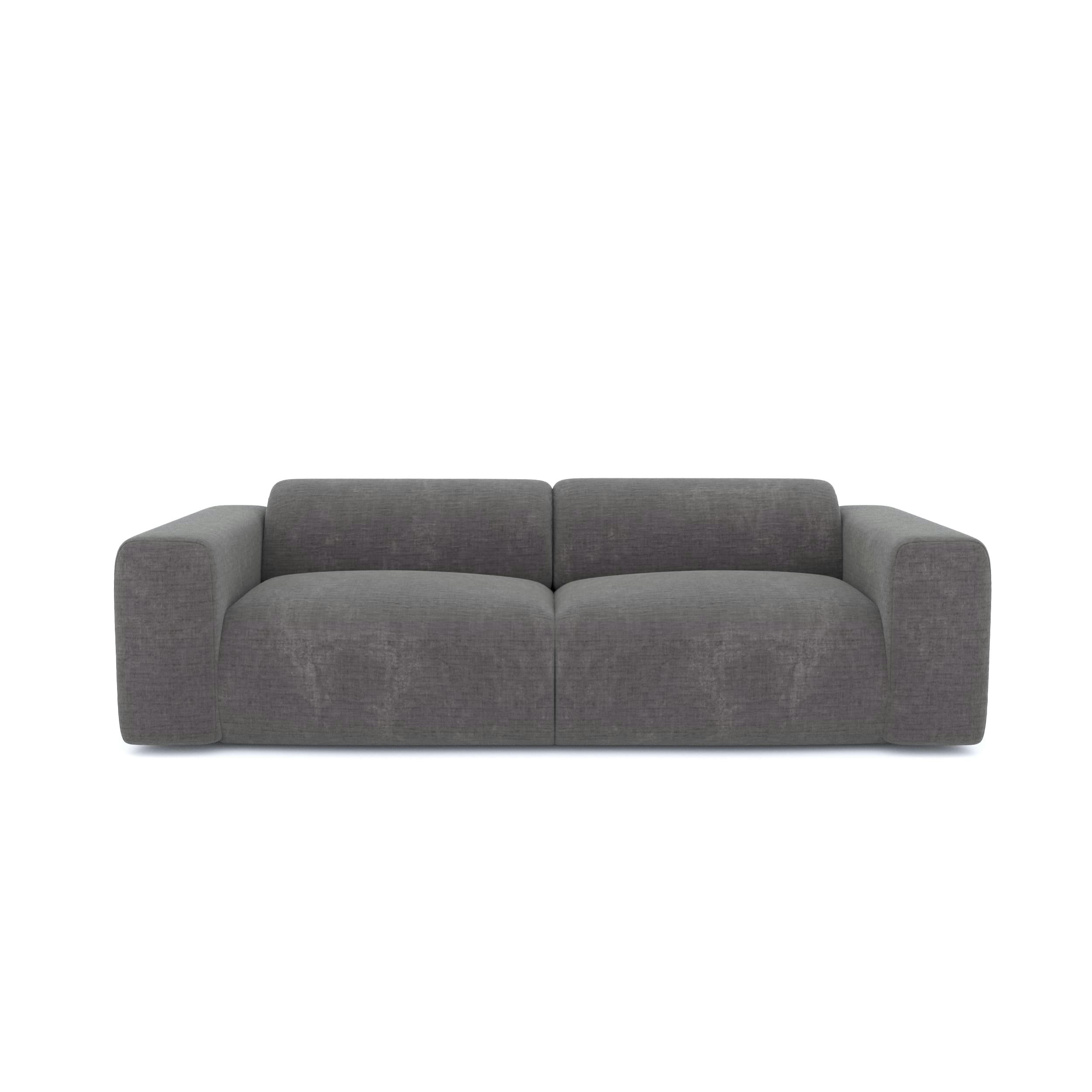 MYRA - Canapé 4 places velours texturé gris