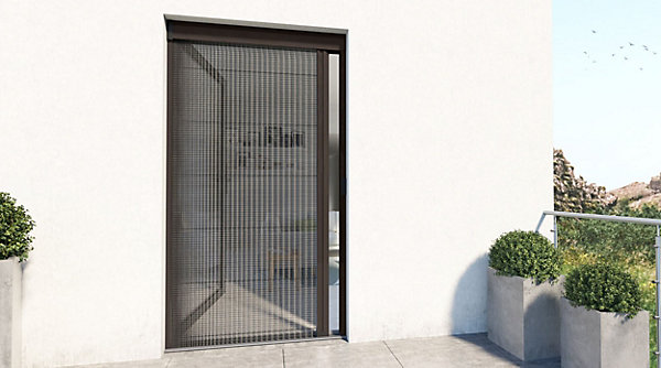 Moustiquaire porte fenêtre plissée L1200 x H2200 mm Marron - Store Moustiquaire Anti Insectes - Recoupable
