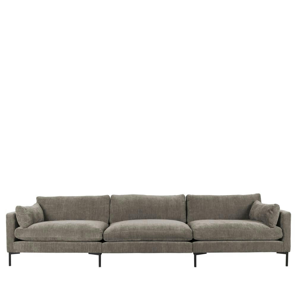 SUMMER - Canapé 5 places en tissu café