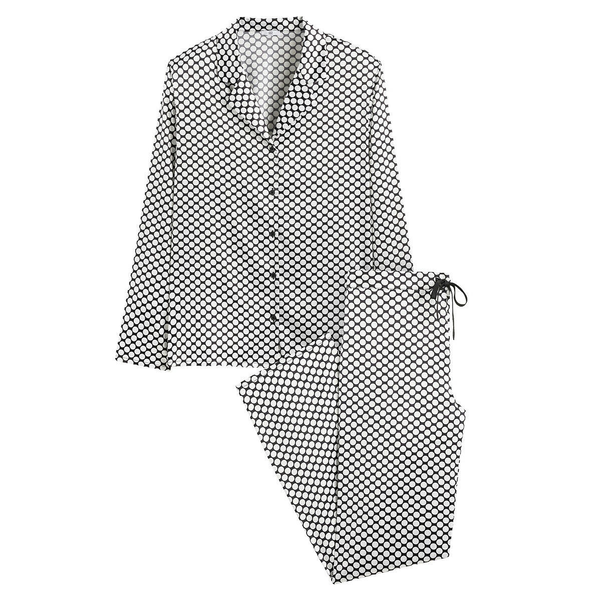 Pyjama forme grand-père en satin imprimé