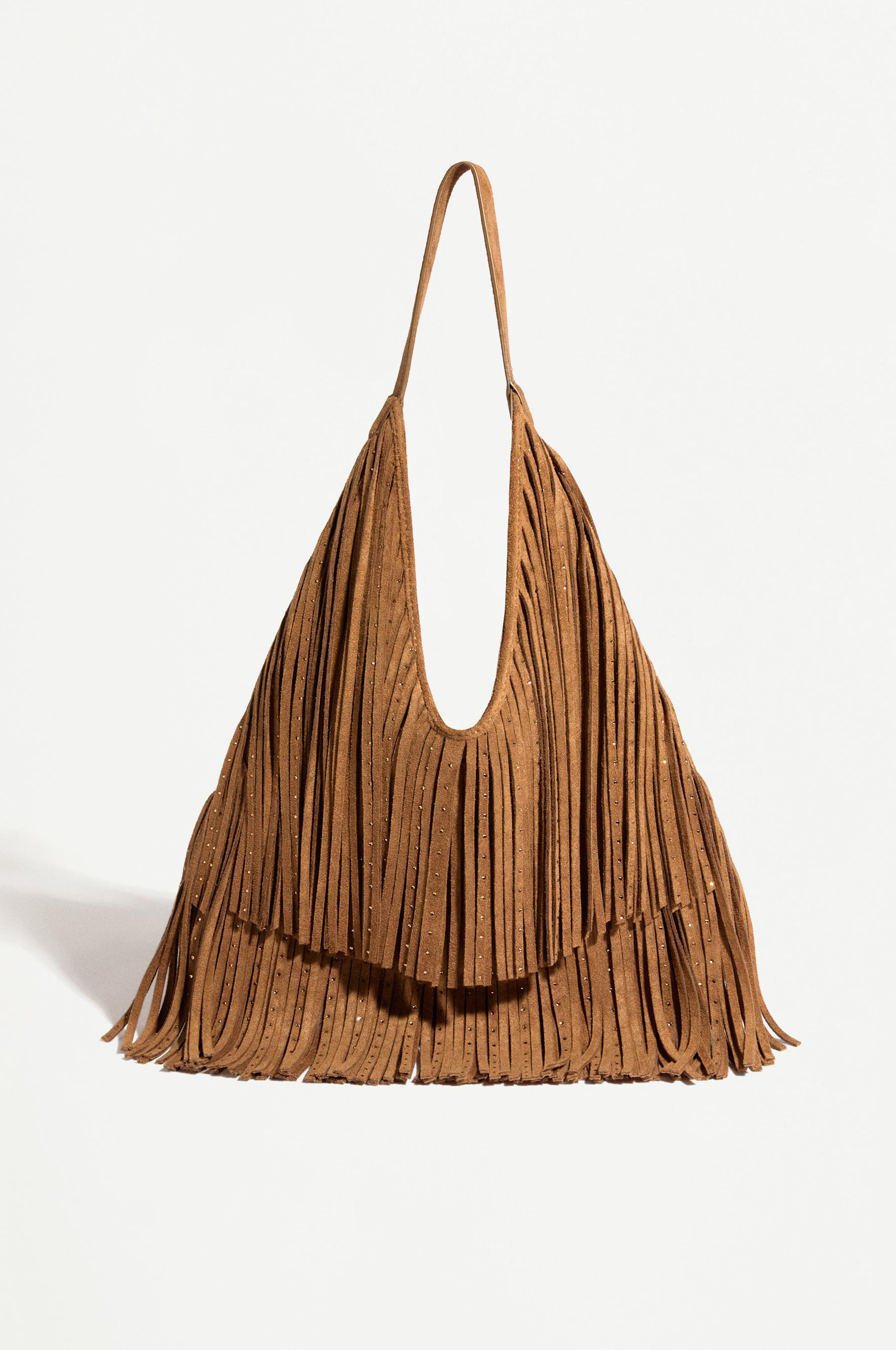 Bolso shopper flecos brillos efecto ante