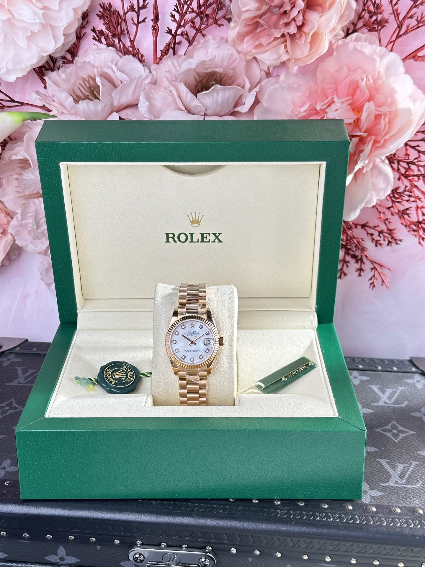 Rolex Datejust 278275 RG Plated MOP Dial CZ Diamonds 31mm AAA Replica