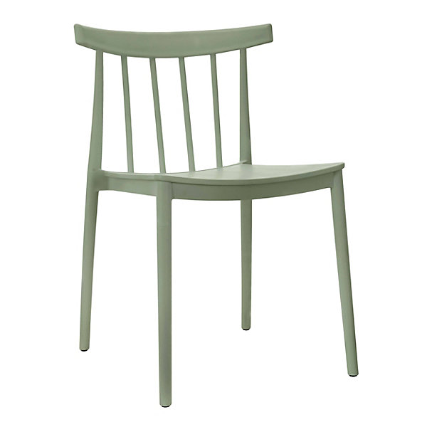 Lot de 4 chaises de terrasse vert sauge en plastiqueOviala