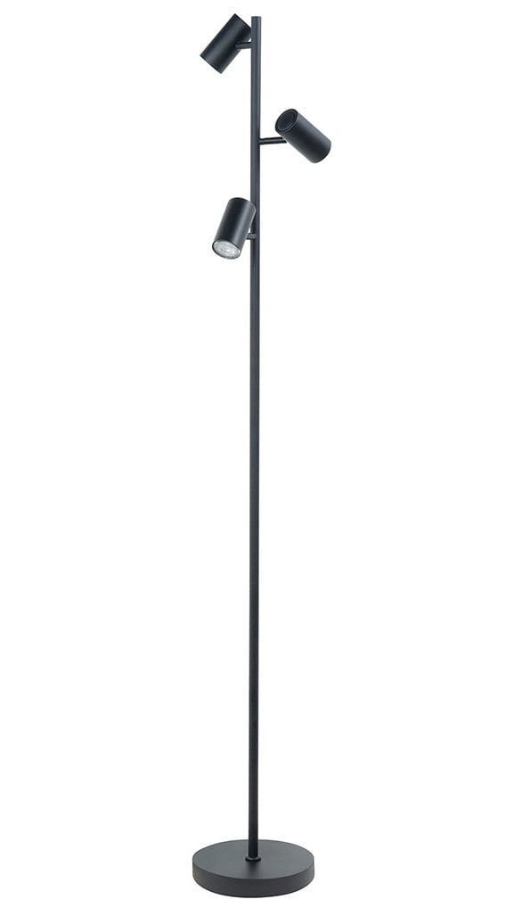 Highlight vloerlamp Burgos - 3 lichts - 23 x 160  cm - zwart