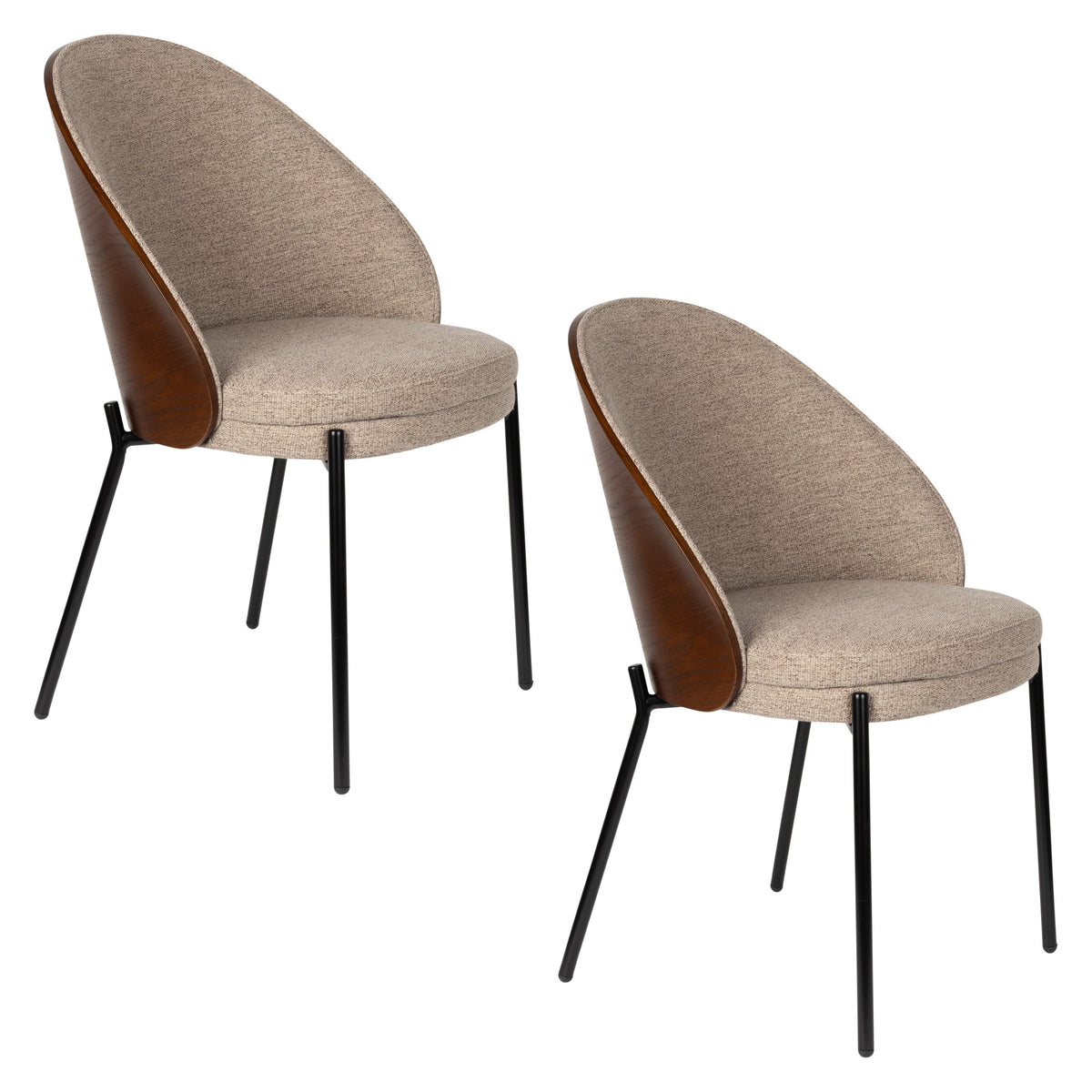 Dutchbone Rodin Eetkamerstoelen Beige - Set van 2