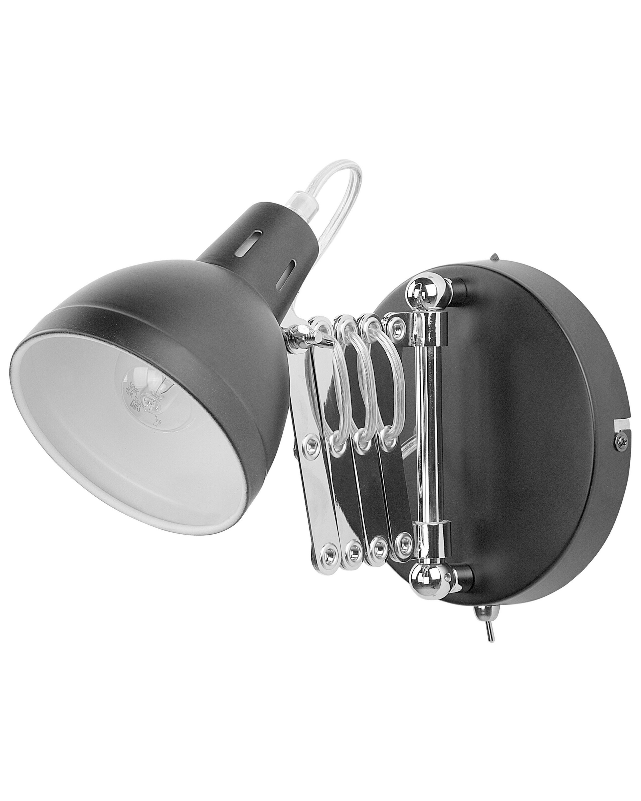 Lampa ścienna kinkiet regulowana czarna
