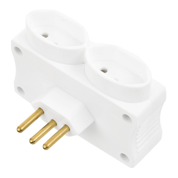ADAPTADOR COM 2 SAÍDAS/2 PLUGUES/FIO TERRA E SAÍDAS USB CONNECT