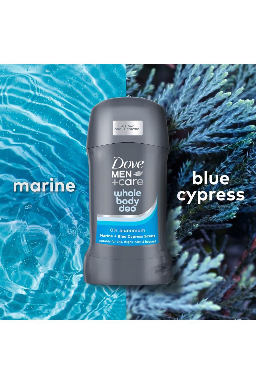 Dove Men Care Whole Body Deodorant Stick Marine & Blue Cypress 50ml, 6pk