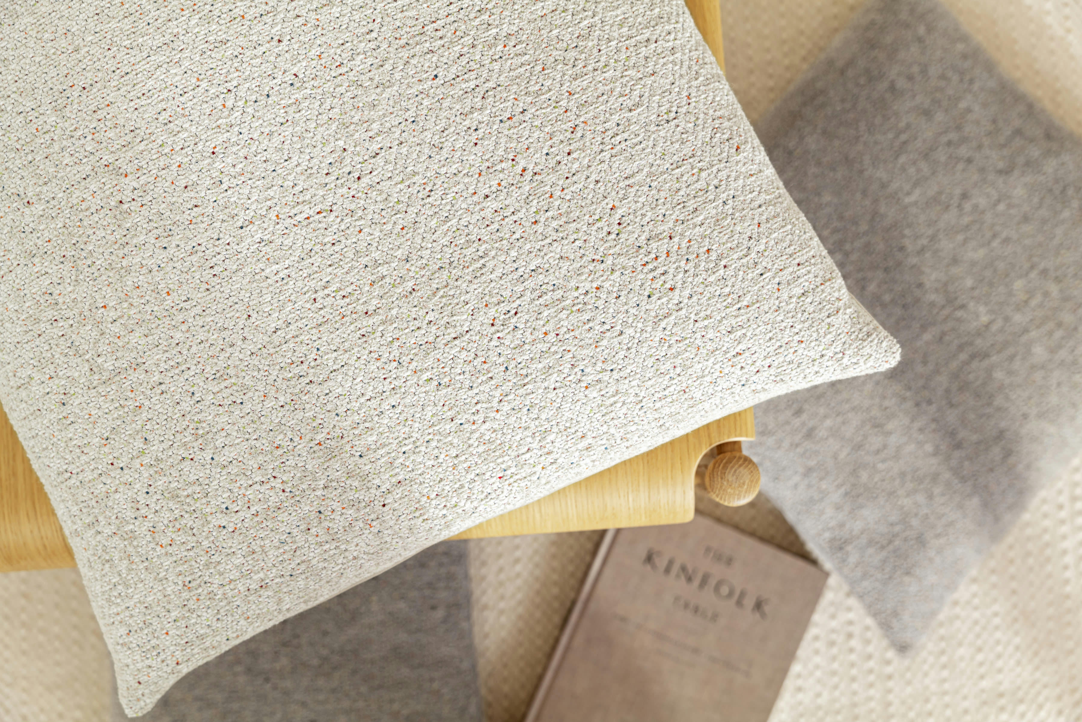 DOTTY - Housse de coussin coton jacquard beige chiné - 50x50