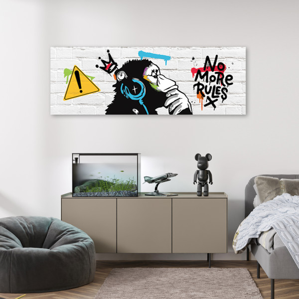 Feeby Obraz na płótnie, Banksy DJ Małpa 90x30