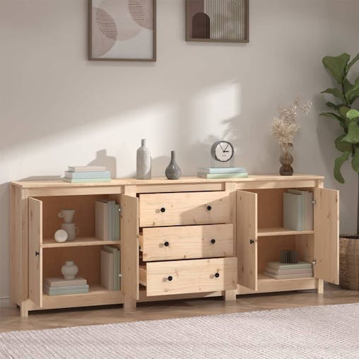 NNEVL Sideboard 210x35x80 cm Solid Wood Pine