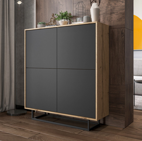 Komoda RTV Loft szafka Loft wotan grafit MAT 113 cm
