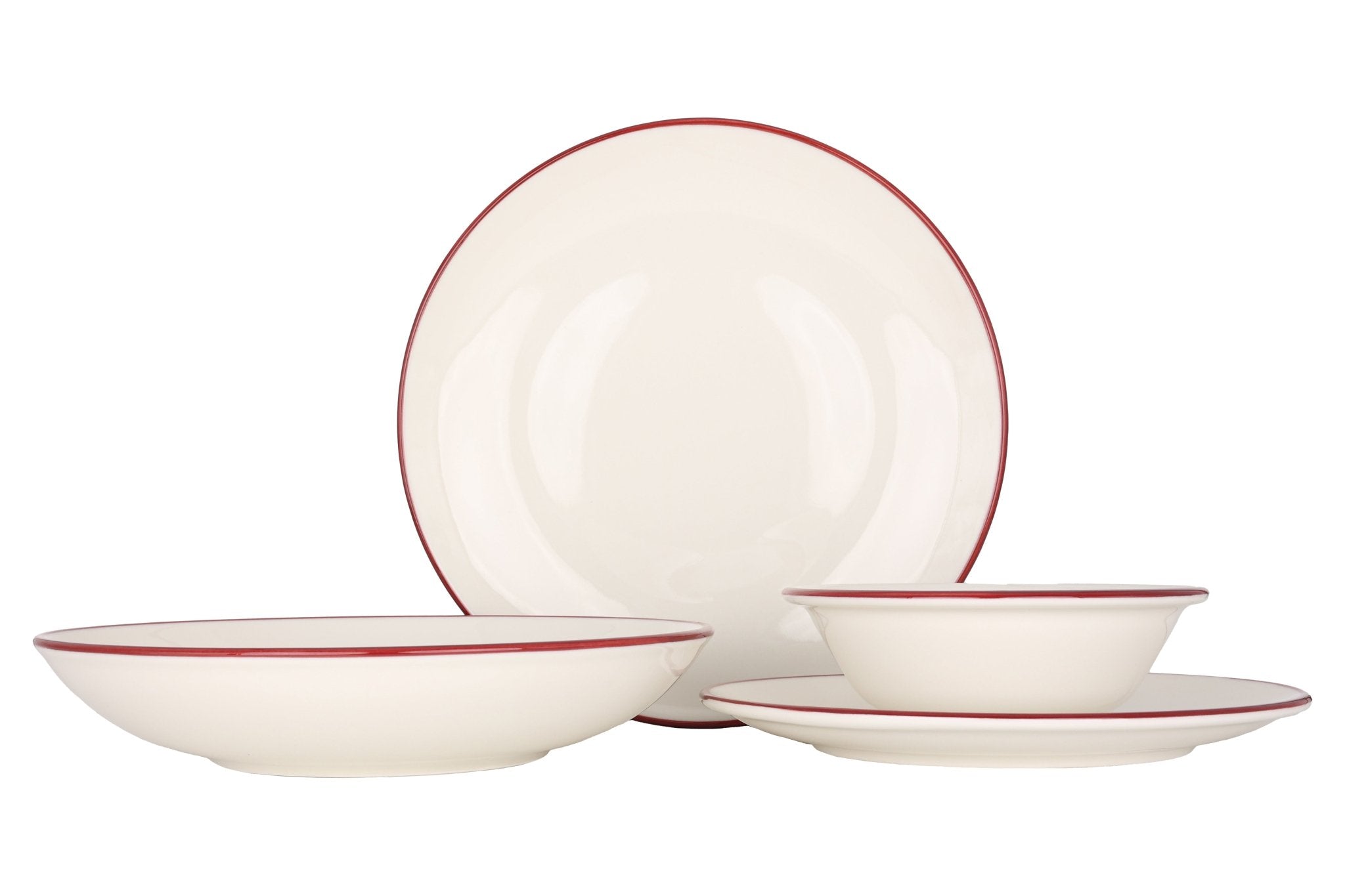 Bonna Bordenset - Linea Burgundy - 24delig - 6 persoons - Porselein