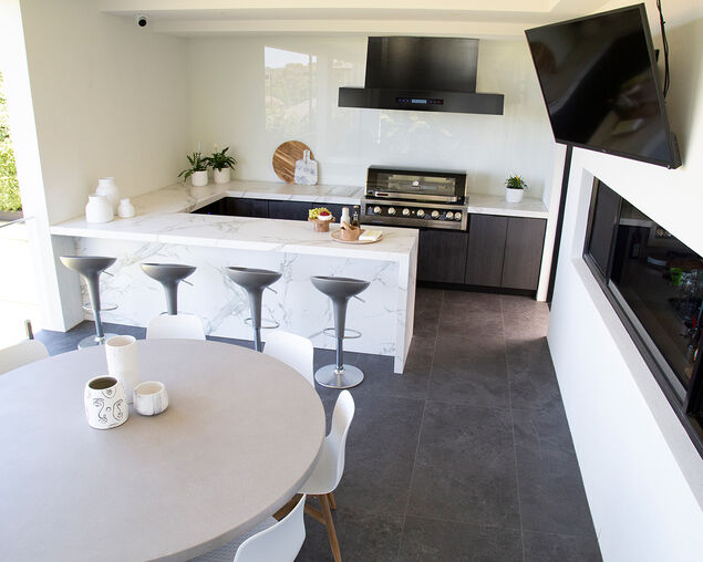 Excelsior Black Wall Mounted BBQ Rangehood - 1480 x 800mm