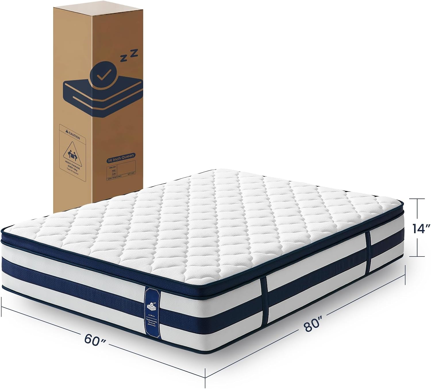 Queen Size Mattress, 14 Inch Gel Memory Foam Sprung Hybrid Mattress, Cooling and Pressure Relief for Breathable Sleep, Certipur-Us Certified, 120-Night Home Trial, Apex Collection