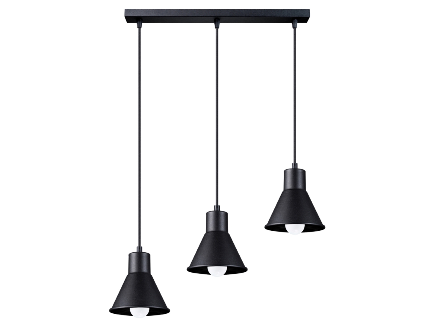 Lampa wisząca Taleja 3-punktowa stalowa czarna