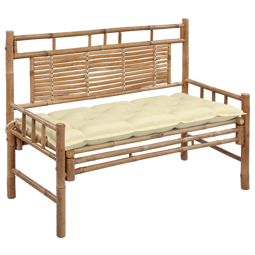 Ławka ogrodowa Kremowy 120 x 50 x 7 cm Bambus vidaXL