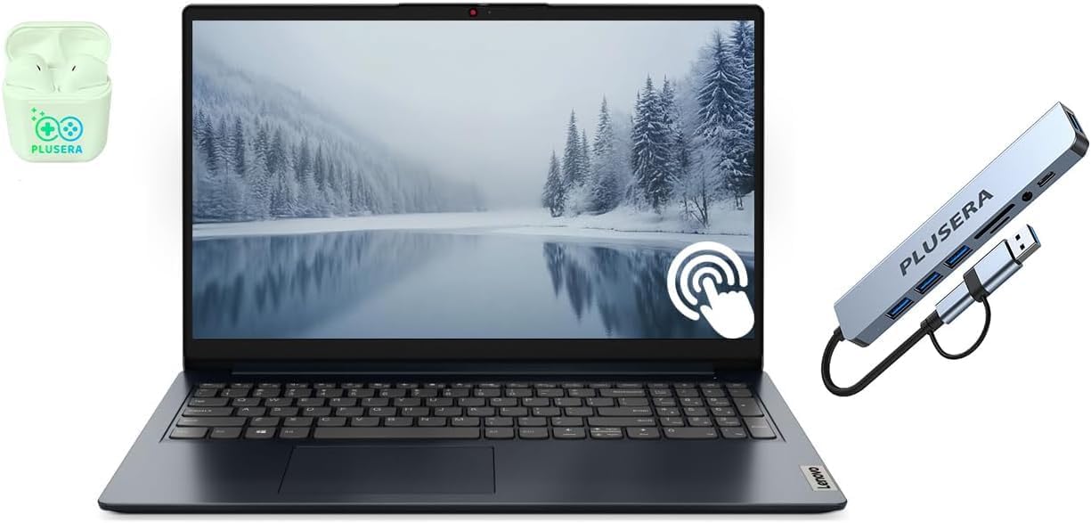 Lenovo IdeaPad 15.6” FHD Touchscreen Laptop  40GB RAM 2.5TB Storage (2TB SSD+512GB Docking Station Set)  10-Cores Intel Core i5  Windows 11 Pro with Microsoft Office Included  PLUSERA Earphones