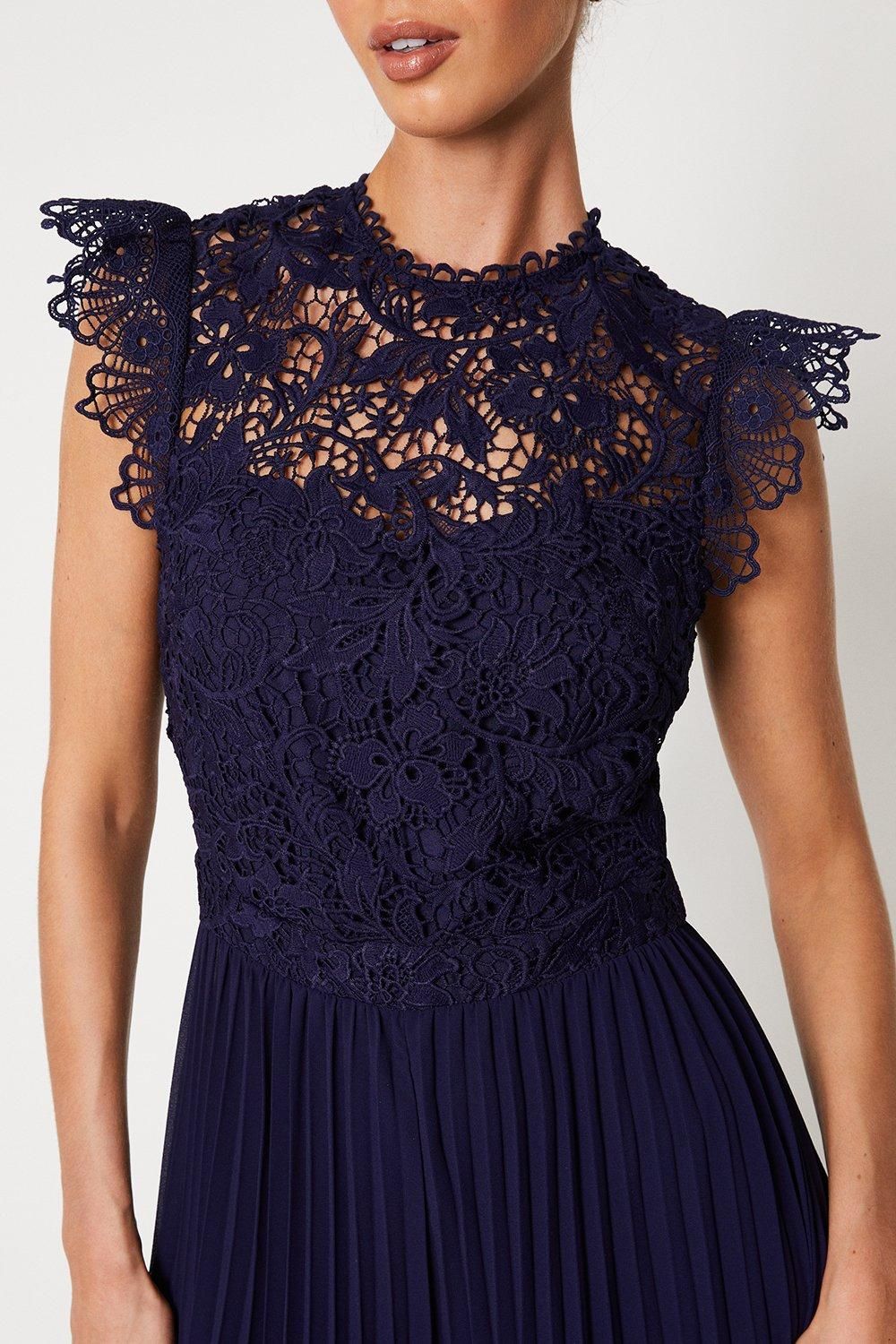 Coast Lace Top Pleated Wide Leg Jumpsuit