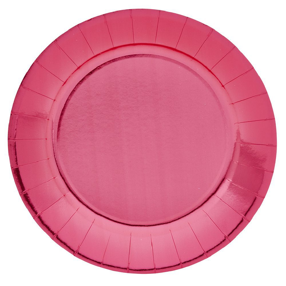 Lot de 10 assiettes en carton Ø23 cm rouge