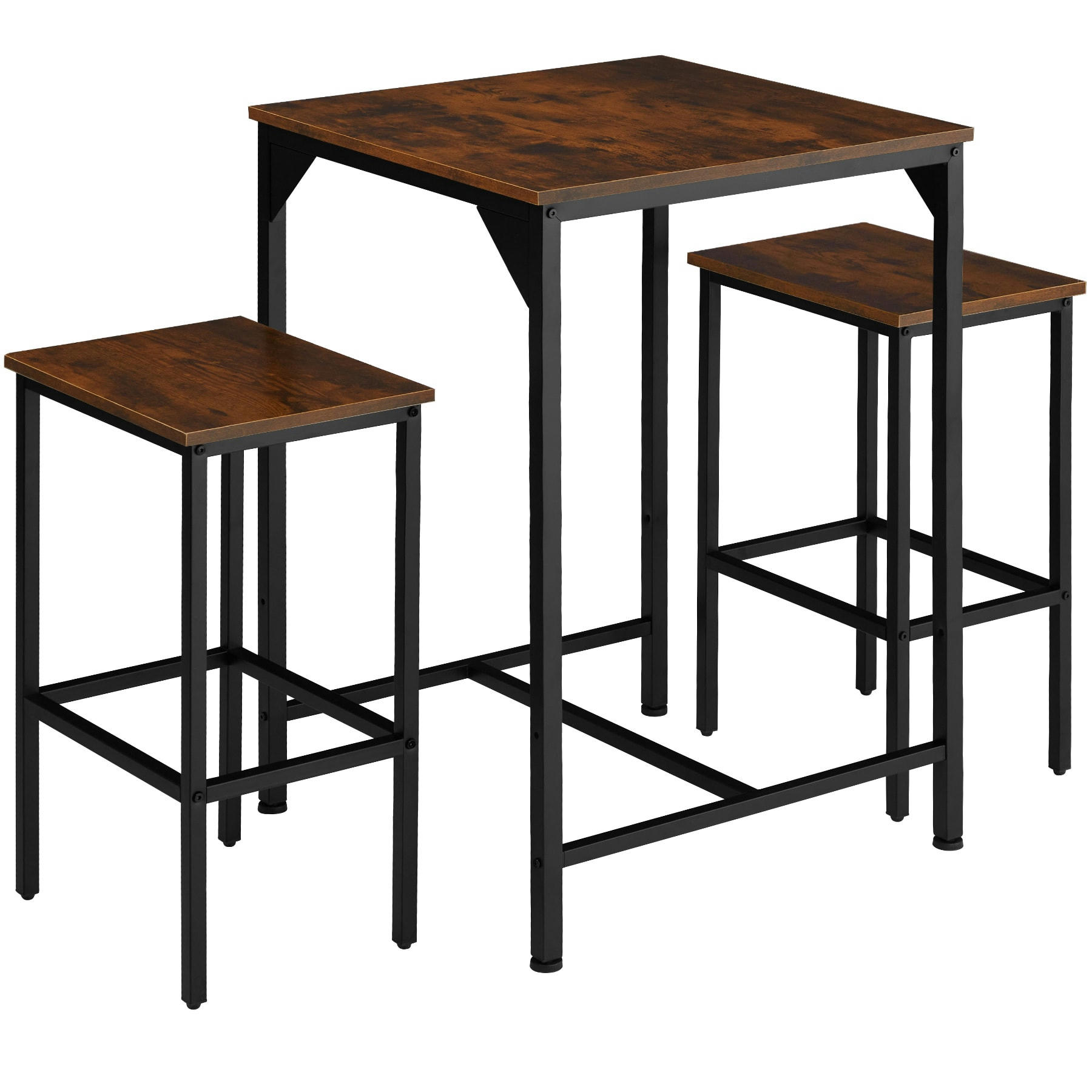 - Ensemble de bar inverness bois foncé industriel