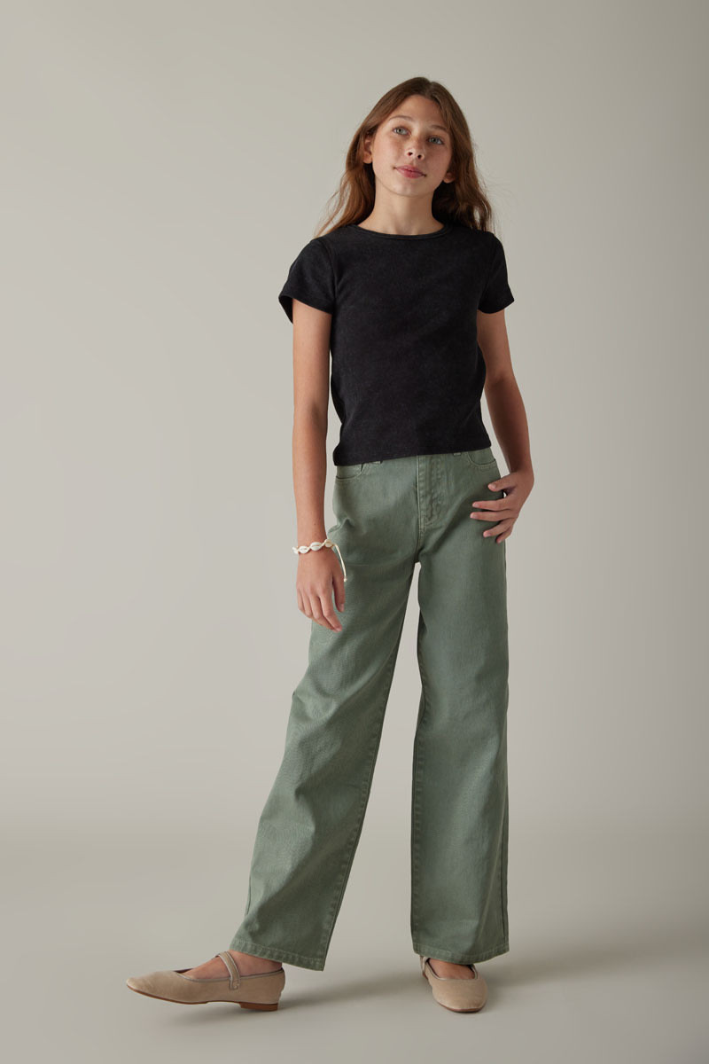 Hello Franki Retro Rib Tee for Girls