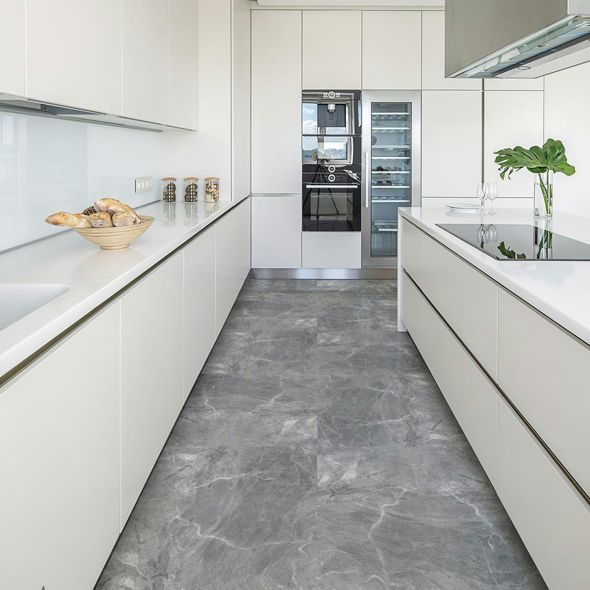 - Adhésifs stickers sol marbre béton ciré 50x50cm