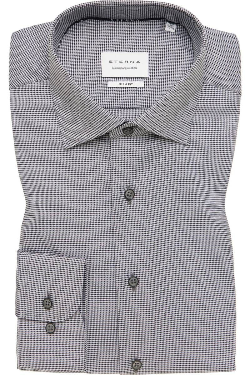 ETERNA Slim Fit Hemd anthrazit, Strukturiert